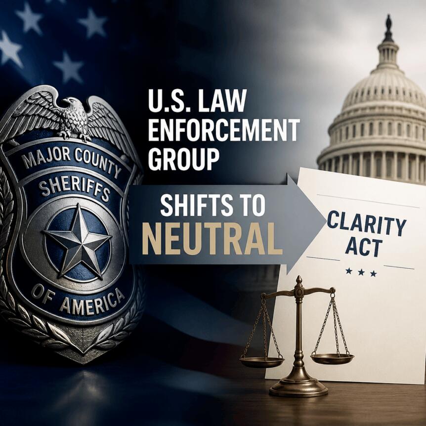 美国执法团体对 CLARITY 法案转向中立