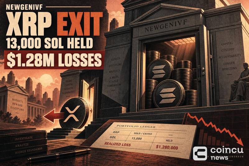 Newgenivf退出XRP,持有约13,000枚SOL;亏损接近128万美元