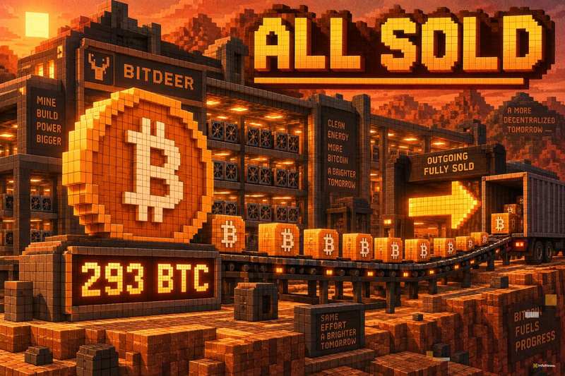 Bitdeer 报告出售上周开采的所有 293 枚比特币