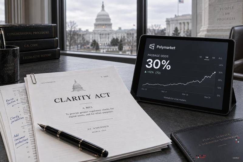 《清晰法案》修订后在 Polymarket 上的通过几率升至 30%