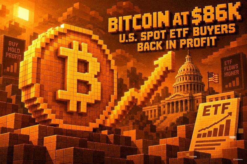 比特币达到 86,000 美元使美国现货 ETF 买家重获盈利